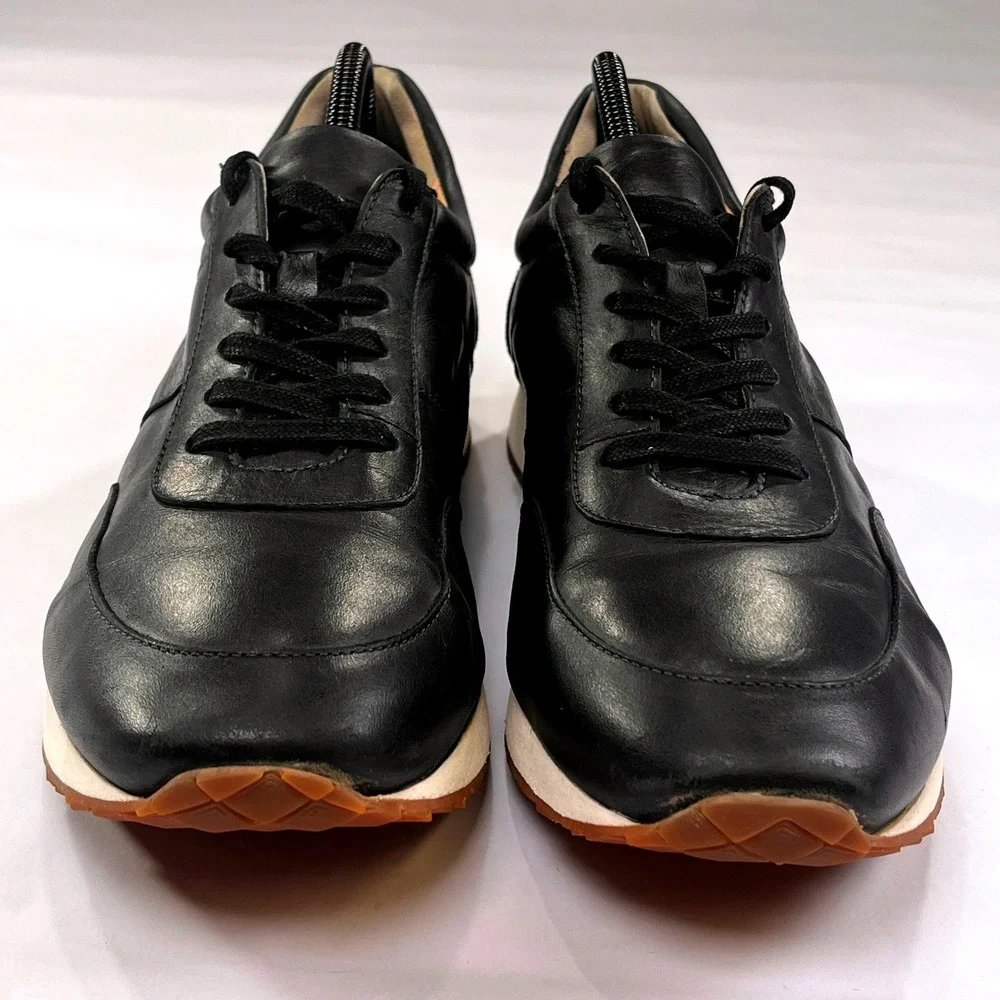 Moral Code MC Fashion Sneakers Mens 9 Black Leather Lace Up Casual Comfort Shoes